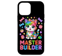 Master Builder Cat Lover Building Bricks Blocks Kids Girls Case for iPhone 12 mini