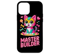 Master Builder Cat Lover Building Bricks Blocks Kids Girls Case for iPhone 12 mini