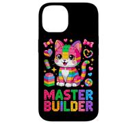 Master Builder Cat Lover Building Bricks Blocks Kids Girls Case for iPhone 14