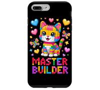 Master Builder Cat Lover Building Bricks Blocks Kids Girls Case for iPhone 7 Plus/8 Plus