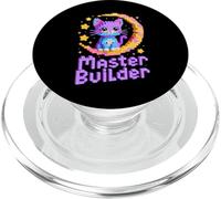 Master Builder Cat Lover Building Bricks Blocks Kids Girls PopSockets PopGrip for MagSafe