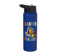 Master Builder Colorful Blocks Fun Creative Stainless Steel Insulated Water Bottle
