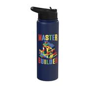 Master Builder Colorful Blocks Fun Creative Stainless Steel Insulated Water Bottle