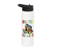 Master Builder Colorful Blocks Fun Creative Stainless Steel Insulated Water Bottle