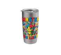 Master Builder Colorful Brick Kitten Blocks Art for Kids Stainless Steel Insulated Tumbler