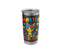 Master Builder Colorful Brick Kitten Blocks Art for Kids Stainless Steel Insulated Tumbler