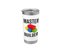 Master Builder Funny Building Blocks Construction Worker Stainless Steel Insulated Tumbler