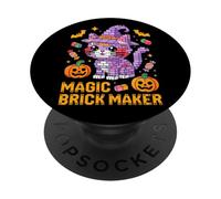 Master Builder Halloween Cat Lover Building Bricks Blocks PopSockets Adhesive PopGrip