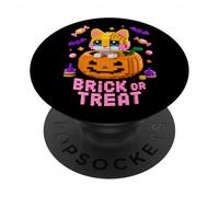 Master Builder Halloween Cat Lover Building Bricks Blocks PopSockets Adhesive PopGrip