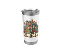 Master Builder Kids Design - Creative Building Blocks Fun Stainless Steel Insulated Tumbler