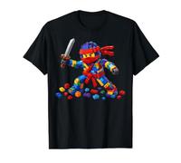 Master Builder Ninja Building Blocks Brick Builders Toys Kid Value Graphic T-Shirt, Men, Black, XL
