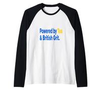 Master Builder Powered By Tea British Grit Saying Raglan Baseball Tee