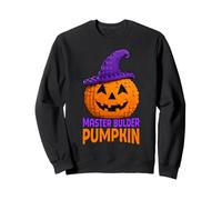 Master Builder Pumpkin Witch Brick Builder Halloween Kid Sweatshirt