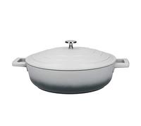 Master Class Shallow Casserole Dish with Lid 4L/28 cm, Lightweight Cast Aluminium, Induction Hob and Oven Safe, Grey Ombre