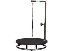 Master Equipment Pet Edge Round Pet Grooming Table - Rotatable Black 18” Diameter Grooming Table Perfect for Small Dogs