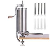 MASTER FENG Sausage Stuffer Stainless Steel Homemade Sausage Maker Vertical Meat Filling Kitchen Machine Packed 8 Stuffing Tubes [5LBS Capacity]