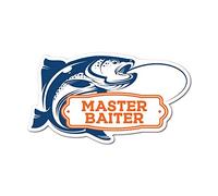 Master Fish Baiter Sticker Decal Funny Sport Game Hobby