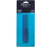 Master Grooming Tools Rainbow Greyhound Combs - European-Style Combs for Grooming Dogs - Medium/Coarse, 7½", Blue