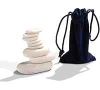 MASTER HEALTH PRODUCT Massage Body Massage 9 Piece Marble Cold Stone Set, for Spa, Massage Therapy, Storage Velvet Bag Included