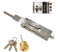 Master Key Decoder Lock Picking Tool, 2 in 1 Stainless Steel Lock Pick & Key Decoder Tool, Durable Lock Picking Kit for Beginners with Auto Key Extractor & Skeleton Key, Locksmith Training Set (SS002)