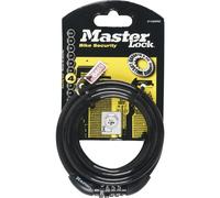 Master Lock 1,2m long x 8mm diameter fixed combination cable lock; black