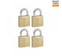 Master Lock 120EURQNOP Solid Brass 20Mm Padlock 3-Pin - Keyed Alike X 4