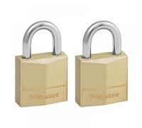 Master Lock 120EURT Solid Brass 20Mm Padlock 3-Pin - Keyed Alike X 2