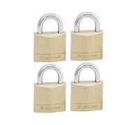 Master Lock 130EURQNOP Solid Brass 30Mm Padlock 4-Pin - Keyed Alike X 4