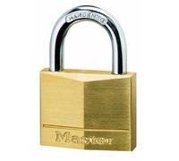 Master Lock 140EURQNOP Pack of 4 Key Padlocks with Brass Body, Gold, 6 x 4 x 1,3 cm, Multi