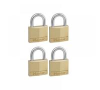 Master Lock 140EURQNOP Solid Brass 40Mm Padlock 4-Pin - Keyed Alike X 4