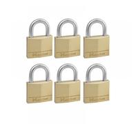 Master Lock 140EURSIX Solid Brass 40Mm Padlock 4-Pin - Keyed Alike X 6