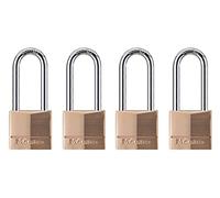 Master Lock 140QLH Solid Lock, Brass, Silver, 4 Pack