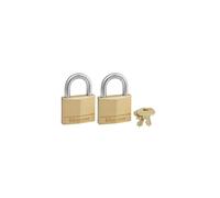 Master Lock 140T Solid Brass Padlock with Key 2 Pack 2 Count