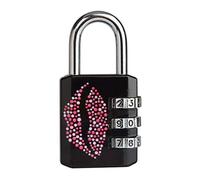 Master Lock 1509EURDKISS Combination Padlock with Printed Design, Mouth, 6 x 3.2 x 1.5 cm, Black, 6 cm x 3.2 cm x 1.5 cm, Lip Print
