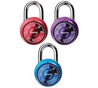 Master Lock 1533TRI Locker Lock Mini Combination Padlock, Colors May Vary, 3 Count (Pack of 1)