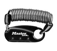 Master Lock 1551EURDBLK Combination backpack lock with Coiling Cable, Black, 4,1 x 6 x 1 cm