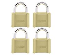 Master Lock 175EC4 Combination Padlocks 4 Pack, Gold, Pack of 4