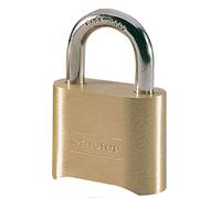 Master Lock Padlock 175EURD Certified Combination, Solid Zinc Body, Brass Finish, Gold, 52 mm