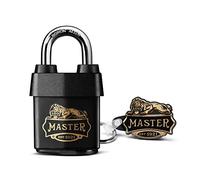 Master Lock Padlock 1921EURDCC Heavy Duty Outdoor, 100 Year Logo Printed, Black, 97 x 54 x 32 mm