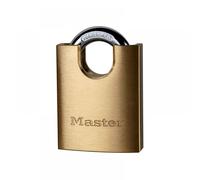 Master Lock Padlock 2250EURD - Solid Brass 50mm, 5‑Pin, Closed/Shrouded Shackle, Gold
