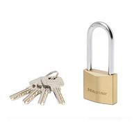 Master Lock 2940EURD Key Padlock with Extra Thick Solid Brass Body with Medium Shackle, Gold, 9,1 x 4 x 1,6 cm