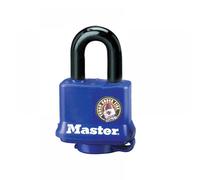 Master Lock 312EURD Laminated Padlock with Key and Thermoplastic Cover, Blue, 7,3 x 4 x 2,5 cm