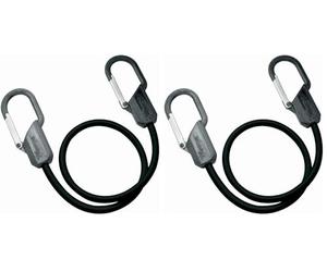Master Lock 3205EURDAT Bungee with Carabiner Clip, Black, 80 cm Bungee (Pack of 2)