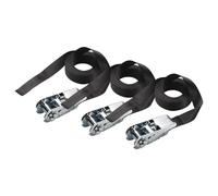 Master Lock 3223EURDAT Certified Ratchet Strap, Black, 2,5m x 25mm Strap (Pack of 3)