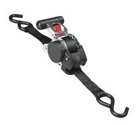 Master Lock 3248EURDAT Retractable Ratchet Tie Down Strap with S-Hooks, black, 3m x 25mm Strap