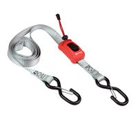 Master Lock 3313EURDAT Tie Down Strap with Hooks and Buckle, Grey, 1,80m x 25mm Straps