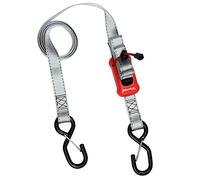 Master Lock Tie-Down Strap 3313EURDAT – Pre-assembled Spring Clamp, Hooks & Buckle, Grey 1.80m×25mm