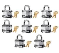 Master Lock 3KA-3210 1-1/2" Laminated Keyed Alike Padlocks - Quantity 8