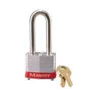 Master Lock 3LHRED Safety Lockout Keyed Different Padlock 1-9/16-inch Body with 2-inch Extra Length Shackle, Red Bumper