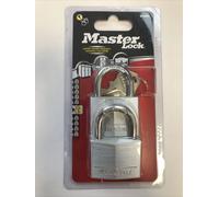 Master Lock 40mm Aluminium Padlocks 21mm Shackle 6mm Diameter Twinpack 9140T